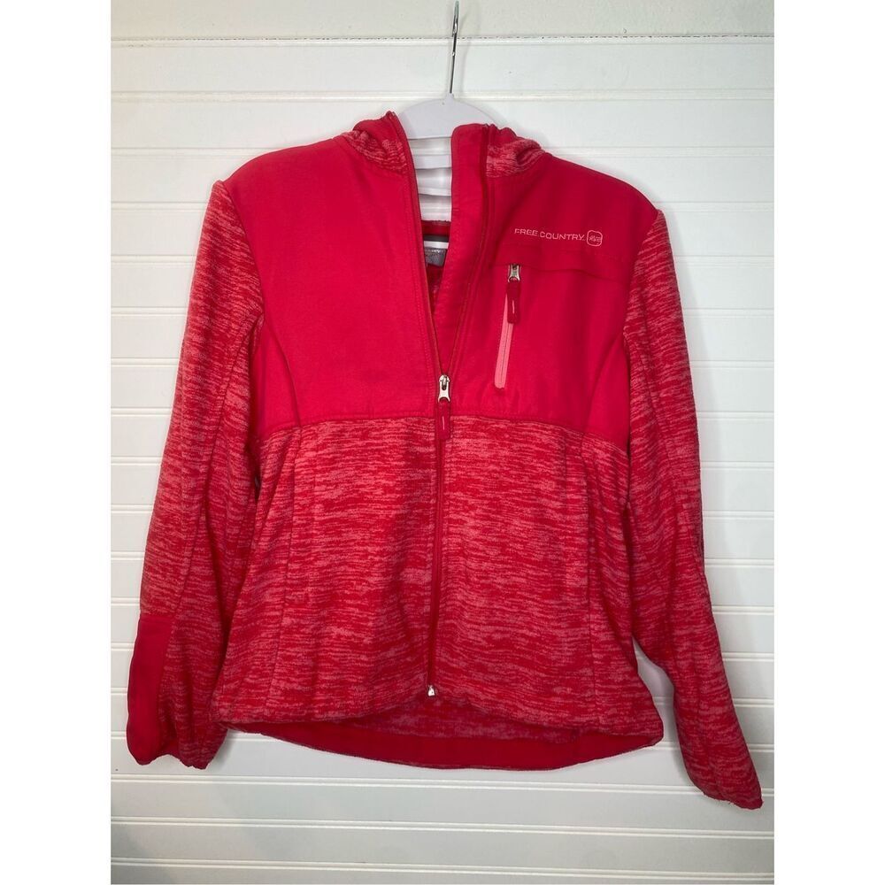 Free Country Live In It! Coral Fleece Zipper Hooded Jacket Girls Size XL 14/16